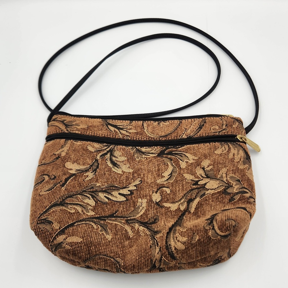 Danny K Beverly Hills Brown Paisley Tapestry Crossbody‎ Bag USA Made